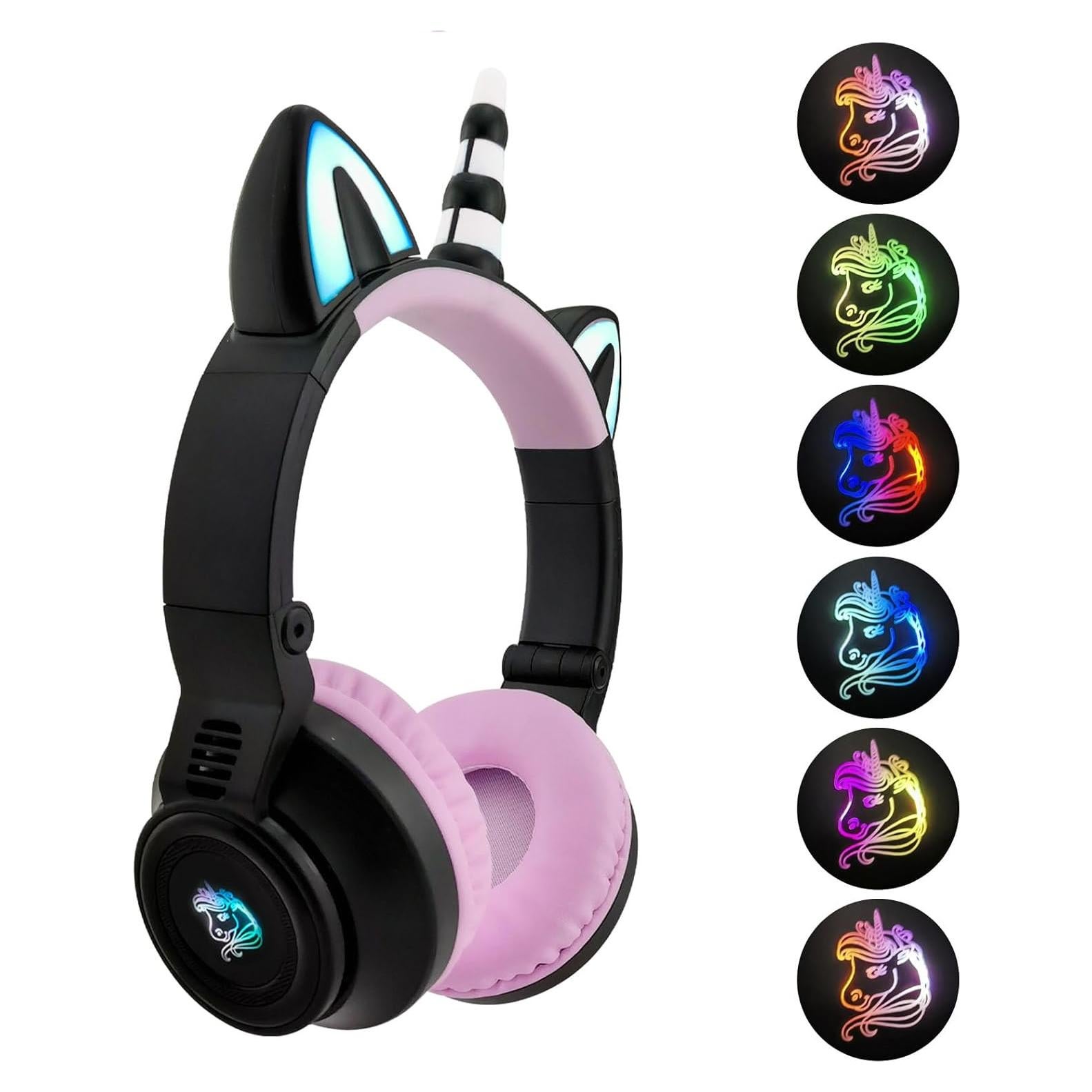 Auriculares Inalámbricos Yusonic Unicornio Plegables con Luz LED