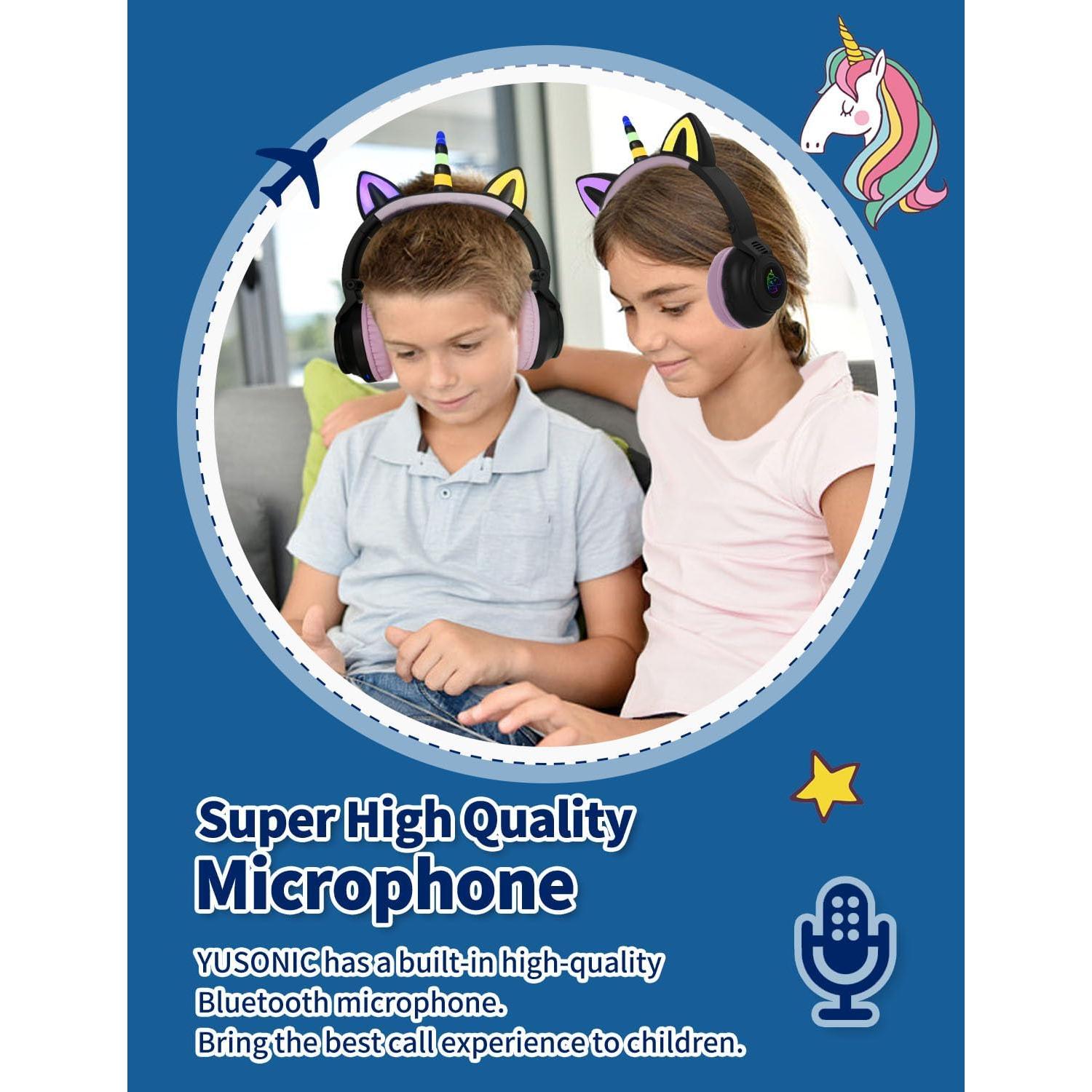 Auriculares Inalámbricos Yusonic Unicornio Plegables con Luz LED