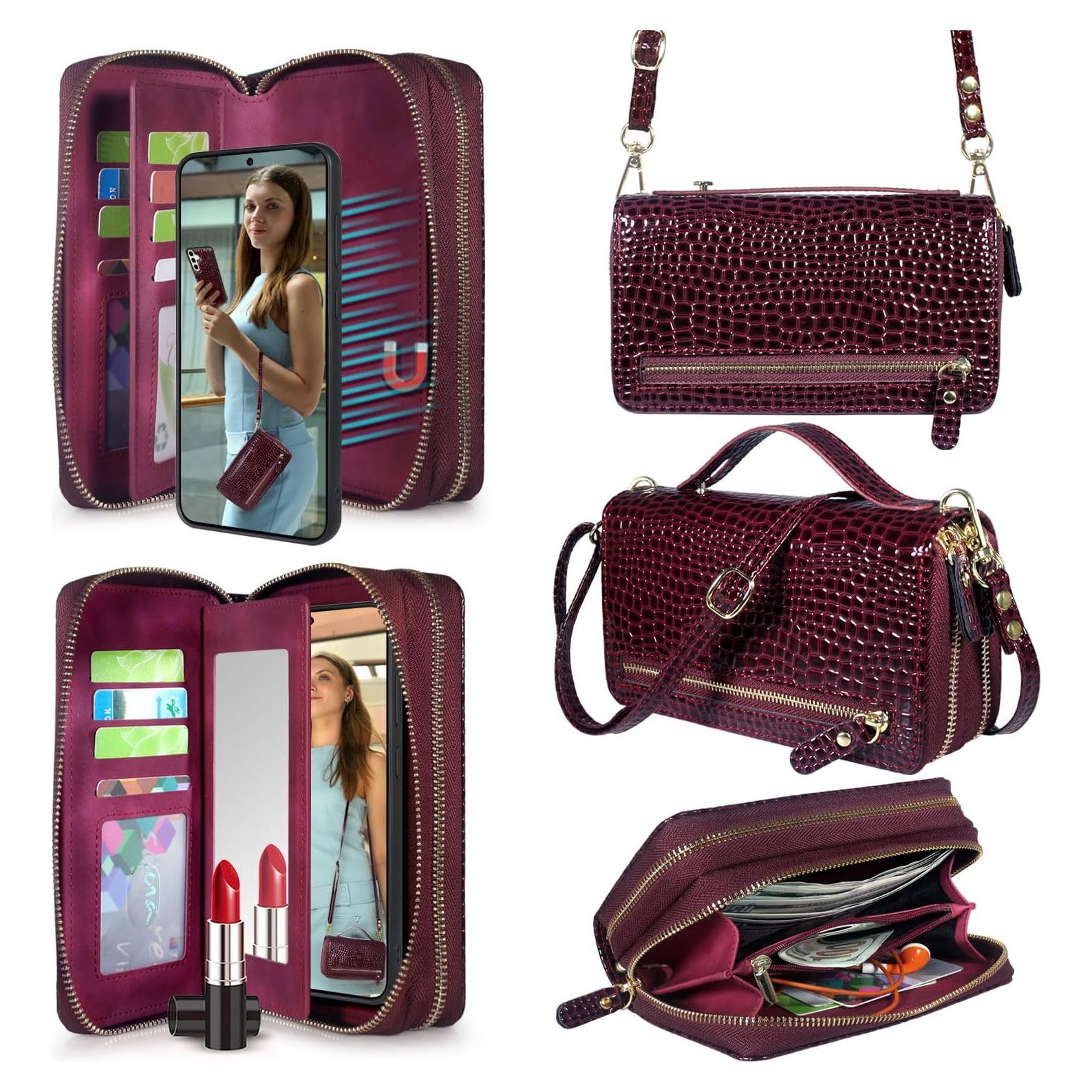 Funda Cartera Harryshell para Samsung Galaxy S25+ 6.7" Rojo Vino