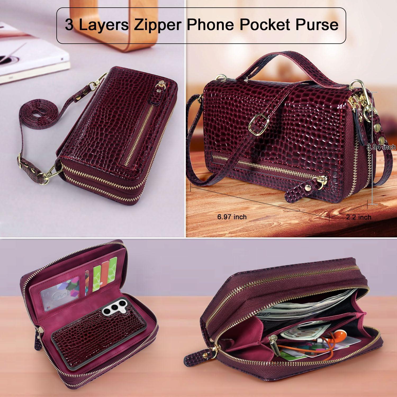 Funda Cartera Harryshell para Samsung Galaxy S25+ 6.7" Rojo Vino