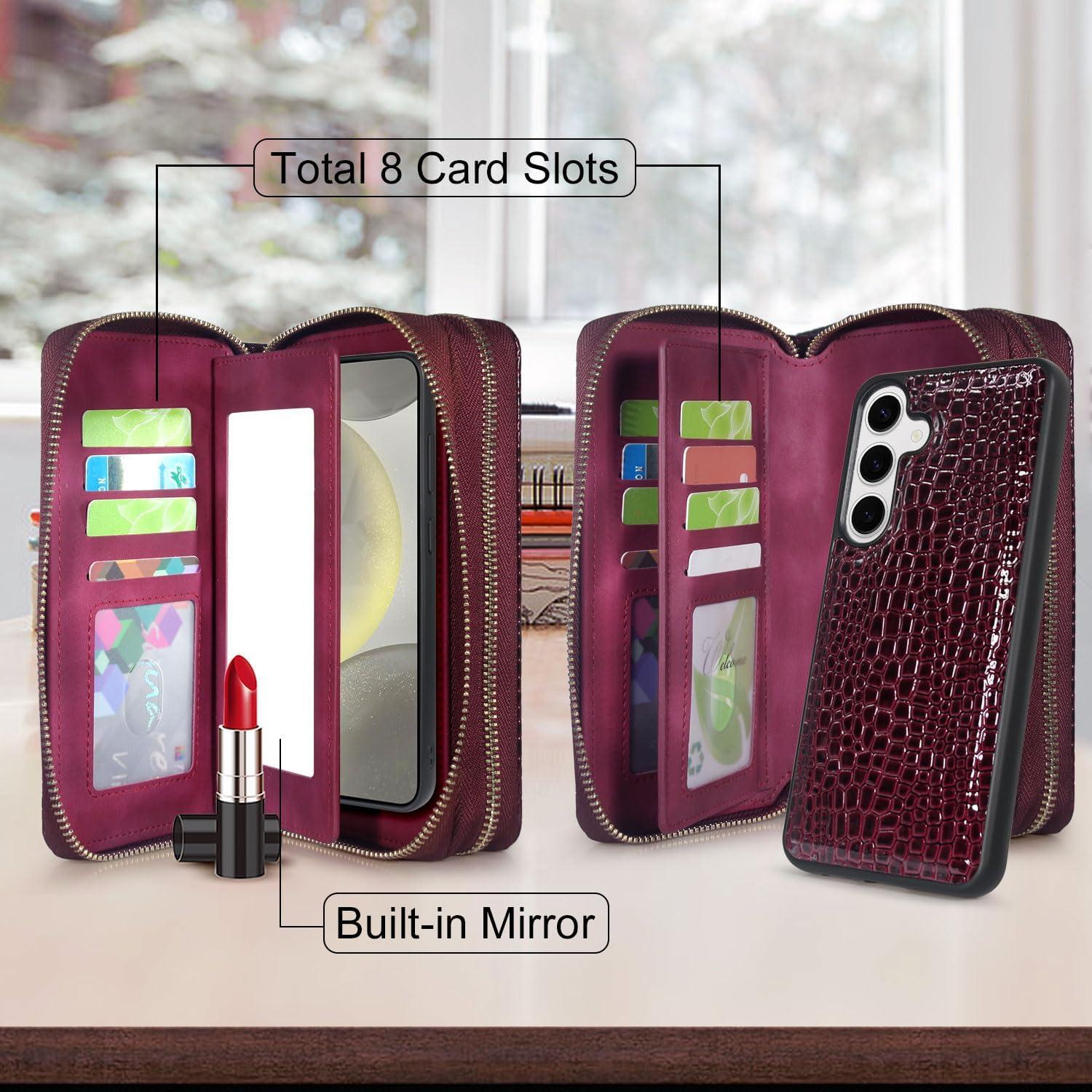 Funda Cartera Harryshell para Samsung Galaxy S25+ 6.7" Rojo Vino