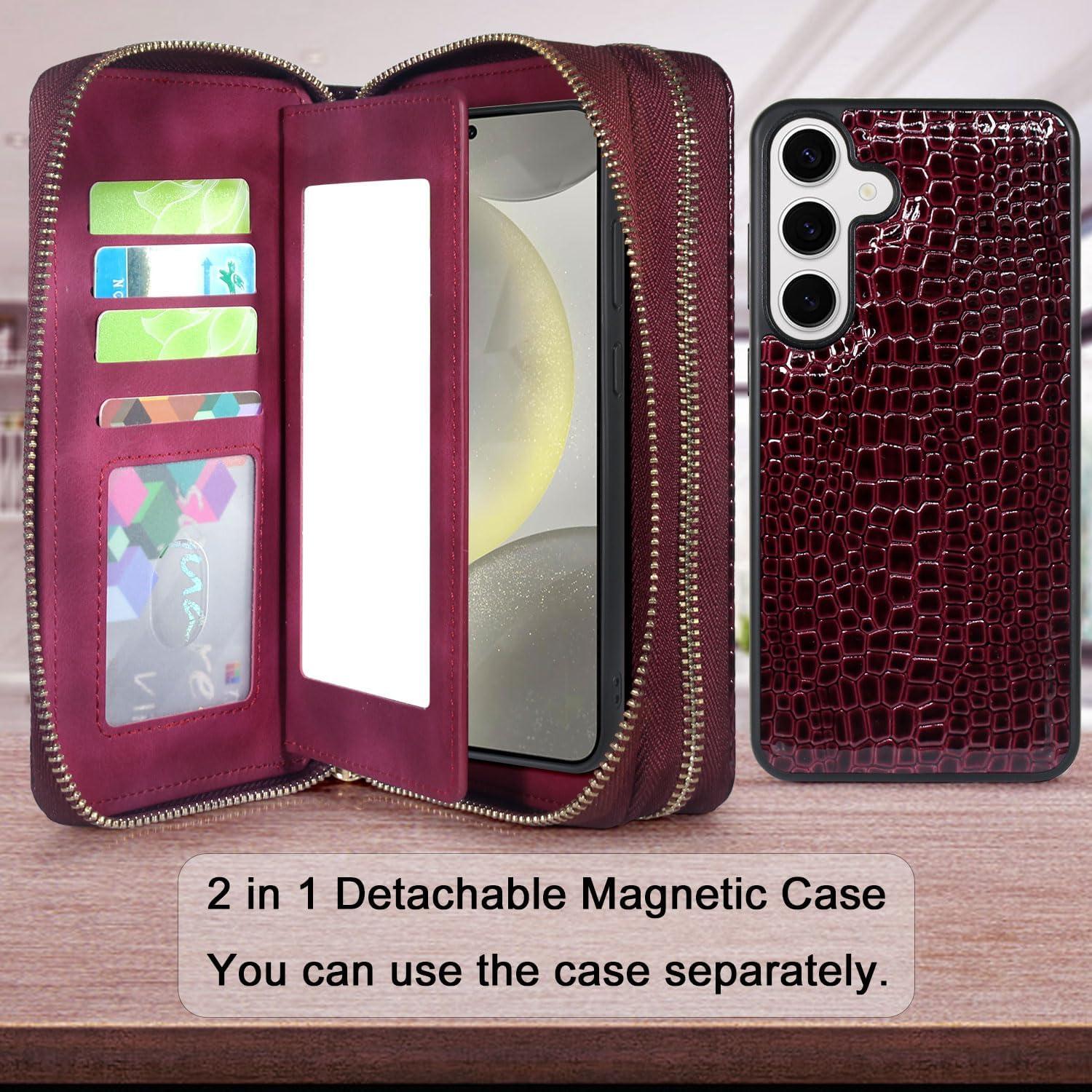 Funda Cartera Harryshell para Samsung Galaxy S25+ 6.7" Rojo Vino