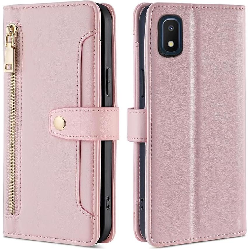 Funda Asuwish Flip Oro Rosa para Samsung Galaxy A10e