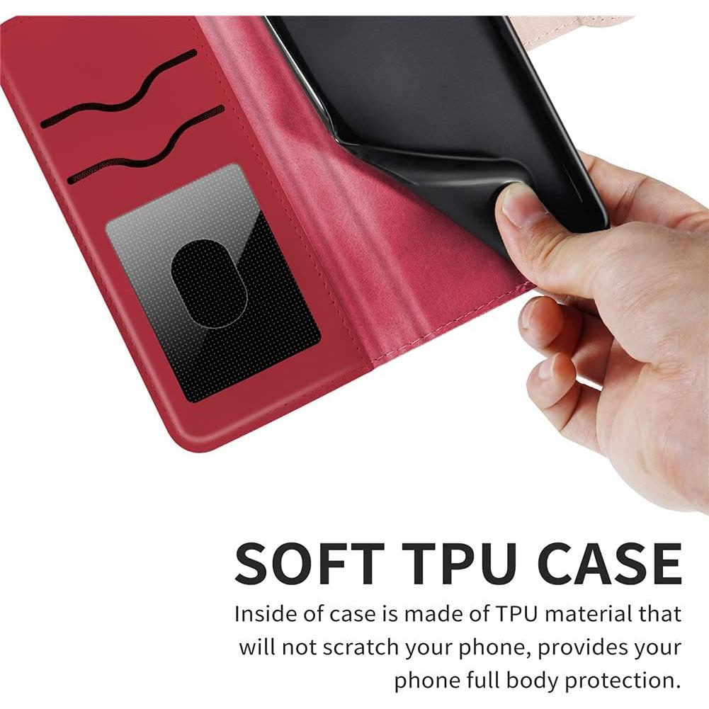 Funda de cuero COTDINFOR para Samsung Galaxy A03S Rojo