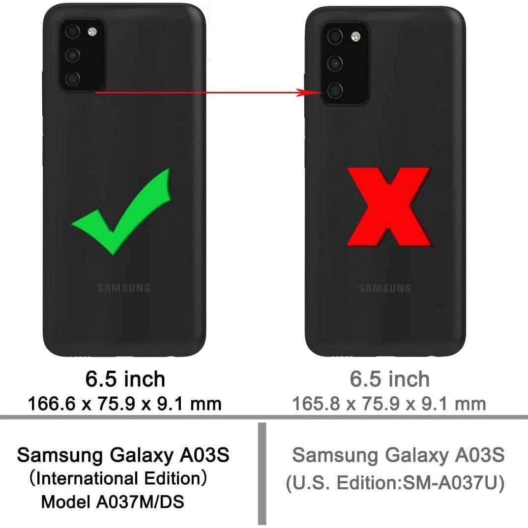 Funda de cuero COTDINFOR para Samsung Galaxy A03S Rojo