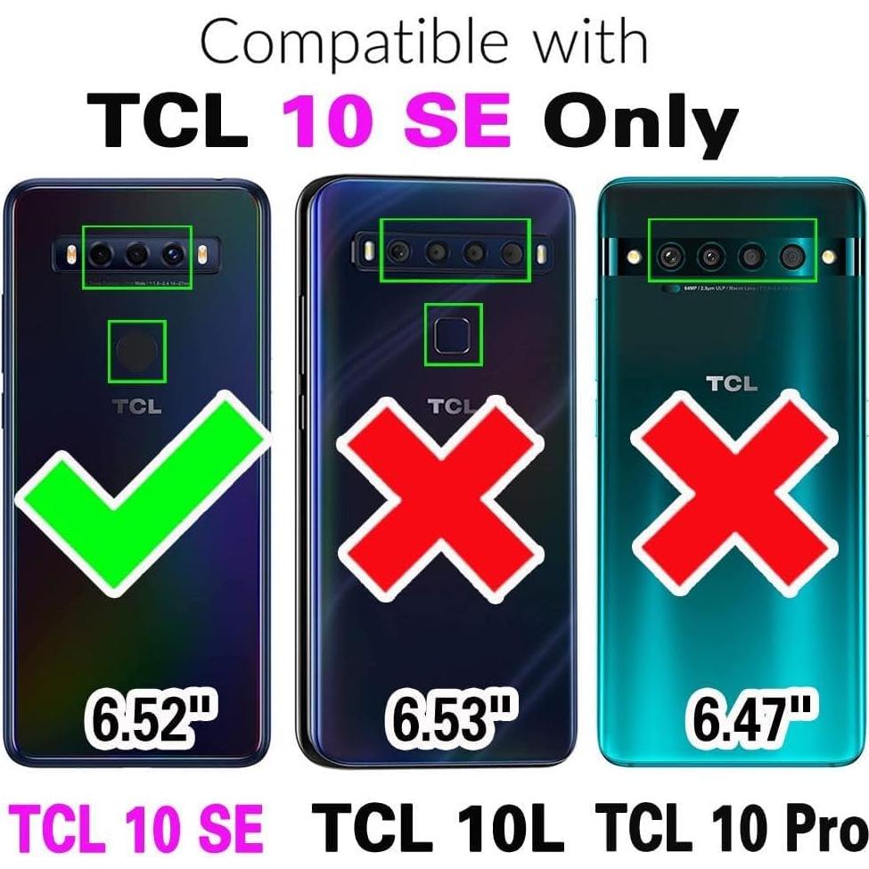 Funda Asuwish Gris para TCL 10 SE con Protector y Soporte