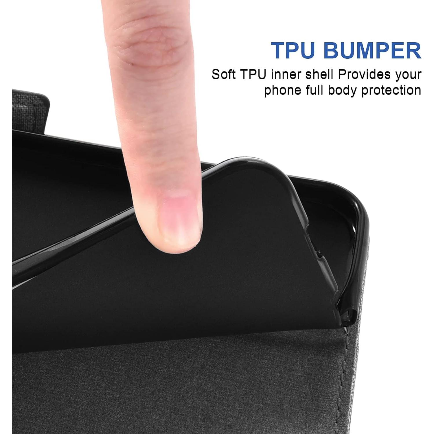 Funda Asuwish Gris para TCL 10 SE con Protector y Soporte