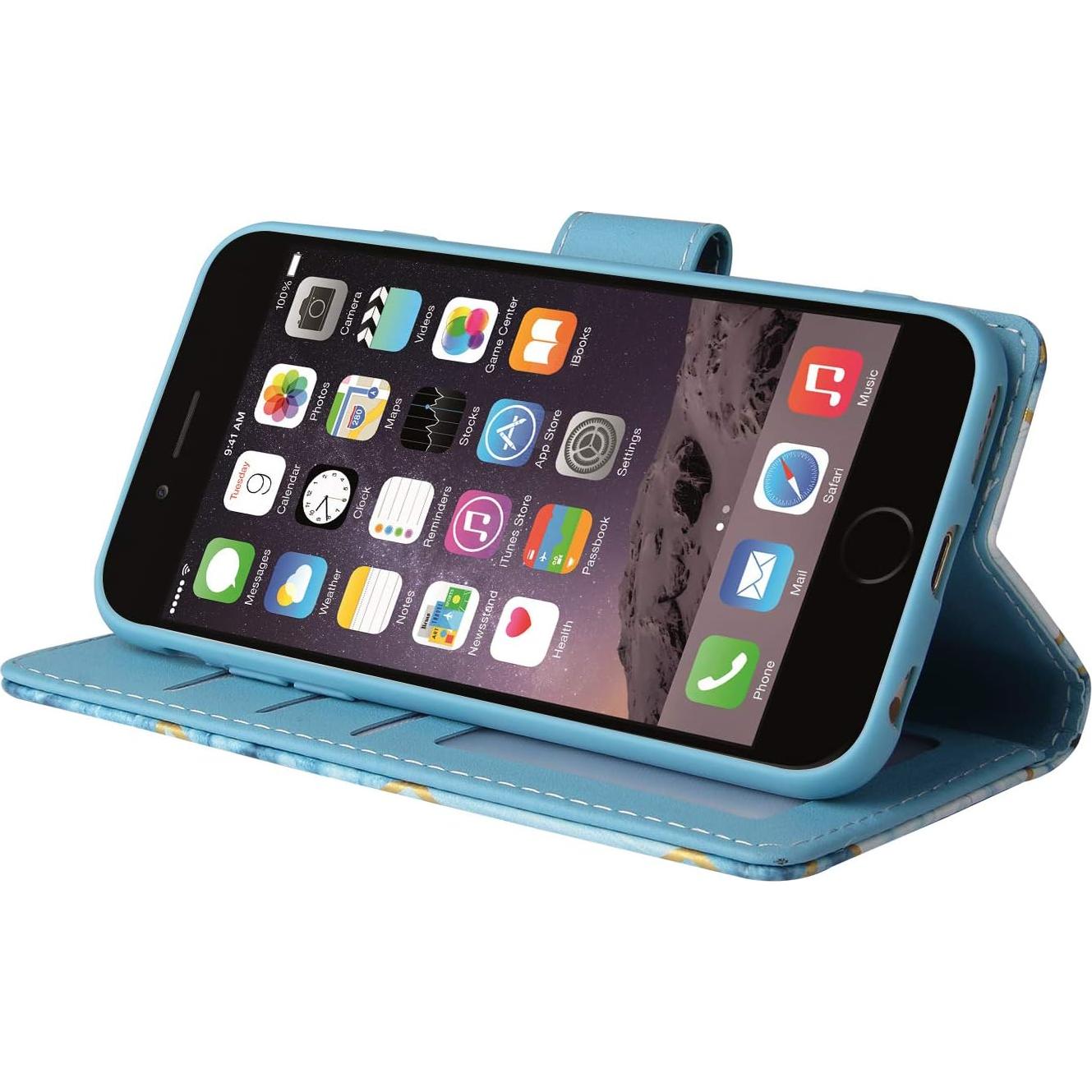 Funda Cartera Asuwish para iPhone 6 Plus/6S Plus Azul