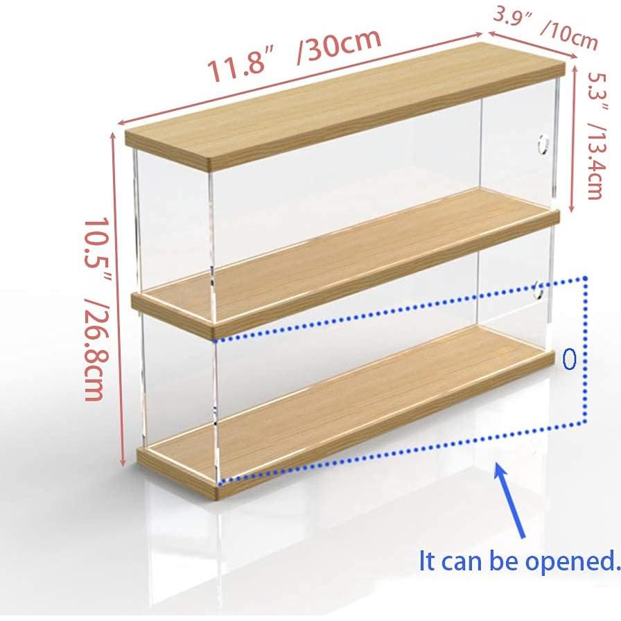 Estante Acrílico Nynelly 2 Niveles para Juguetes Nogal