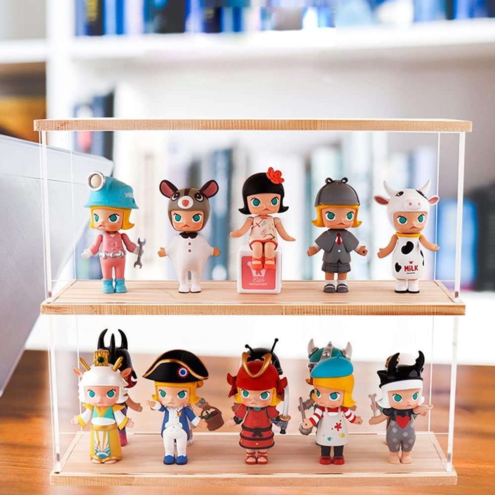 Estante Acrílico Nynelly 2 Niveles para Juguetes Nogal