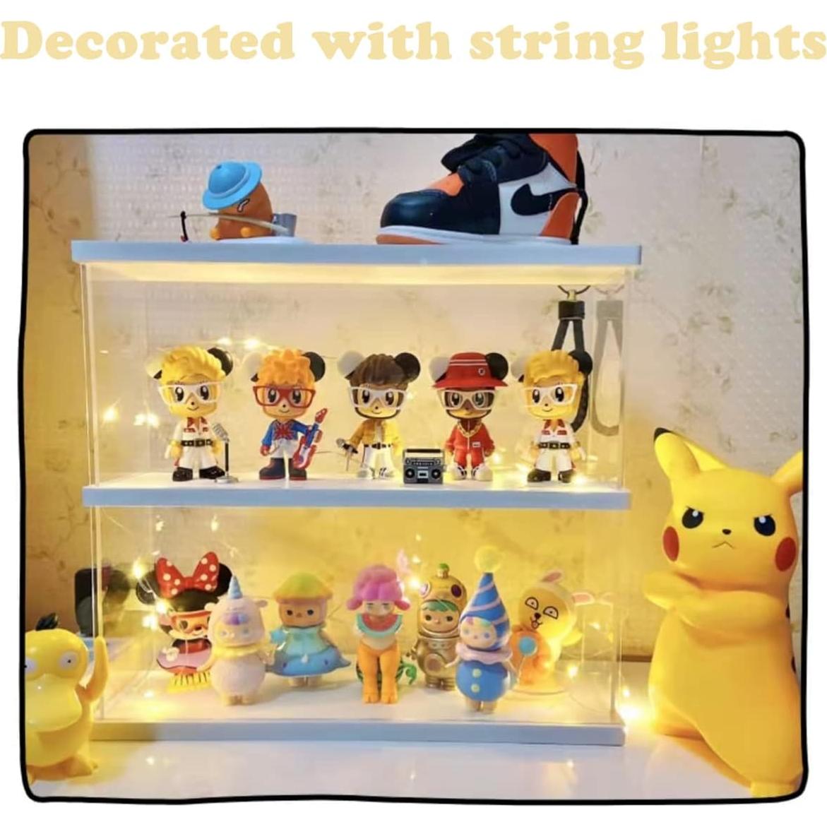 Estante Acrílico Nynelly 2 Niveles para Juguetes Nogal