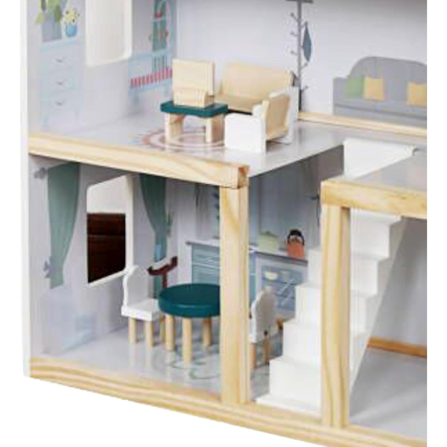 Casa de Muñecas de Madera Lil' Jumbl 3 Pisos Verde 17 Accesorios