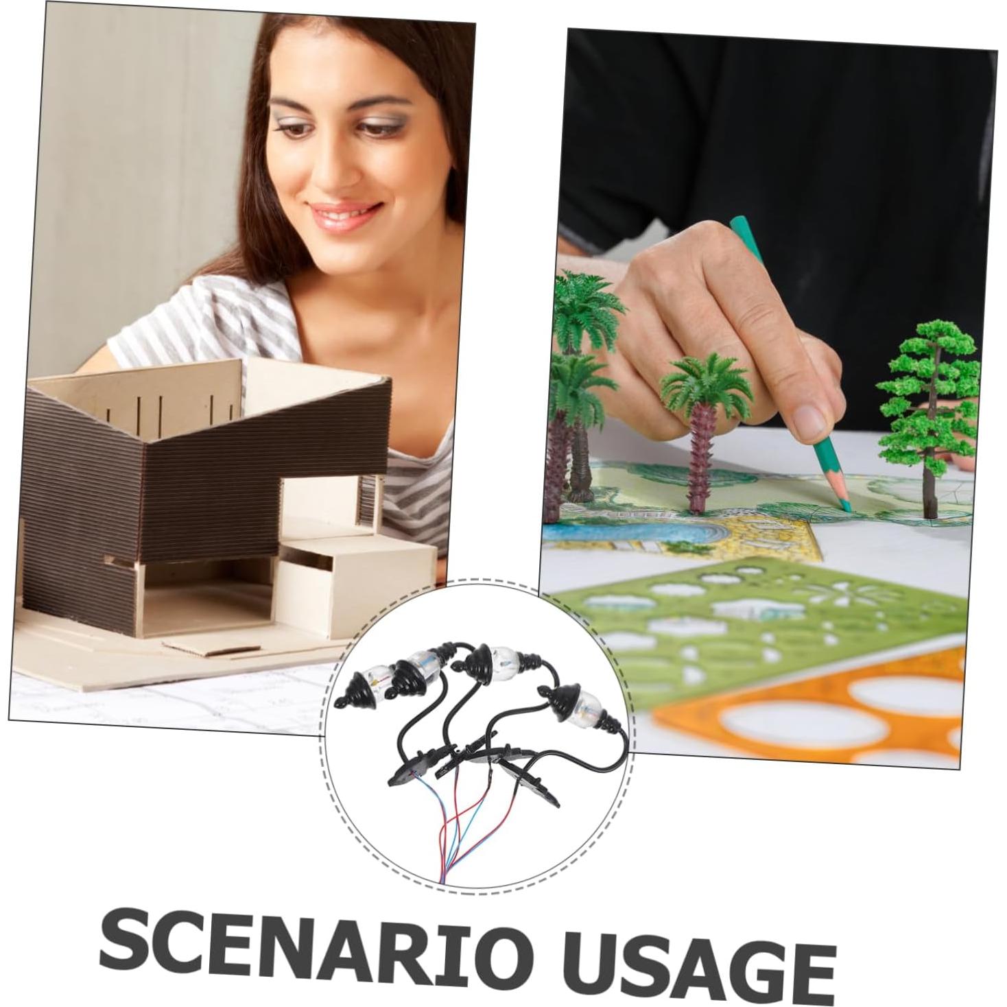 Apliques de Pared Miniatura DOITOOL 1:87 Negro 4 Pcs