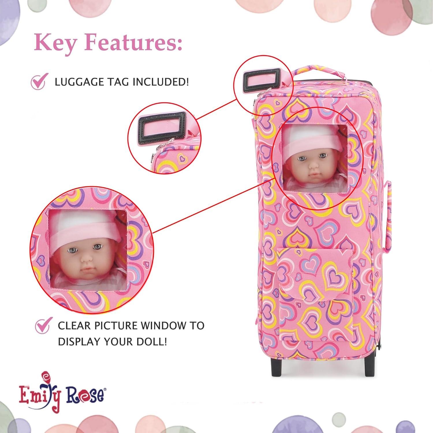 Funda de Viaje Rosa para Muñecas 14 Pulgadas Emily Rose