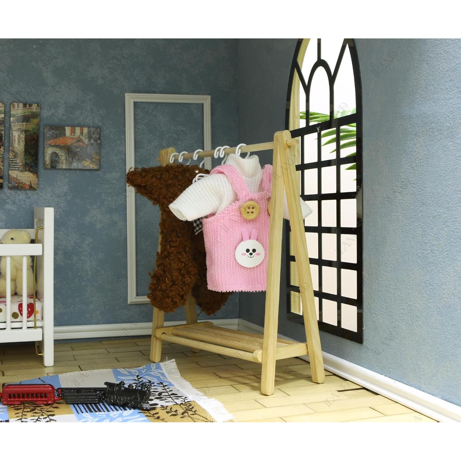 Estante Plegable iLAND con 6 Perchas Miniatura 1/12