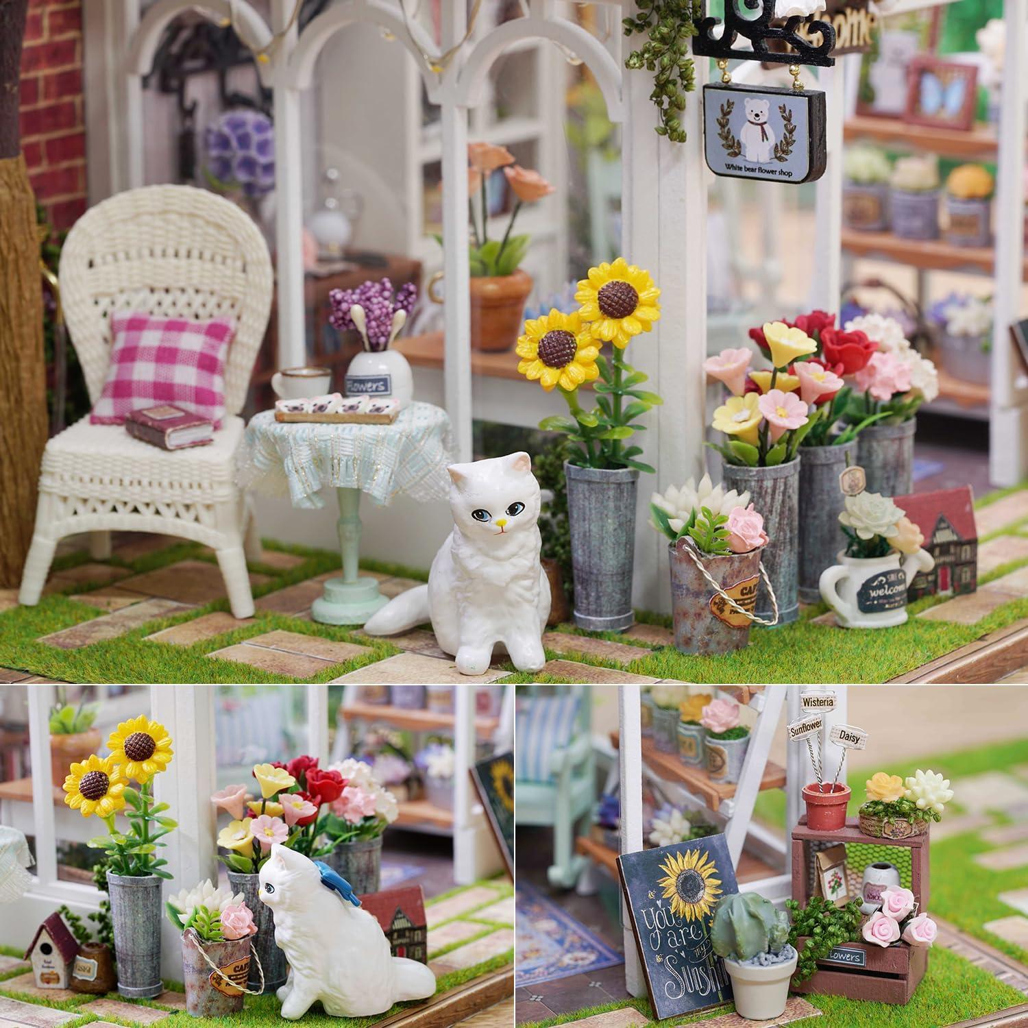 Kit Casa de Muñecas Miniatura DIY TuKIIE Invernadero 22x19x17cm