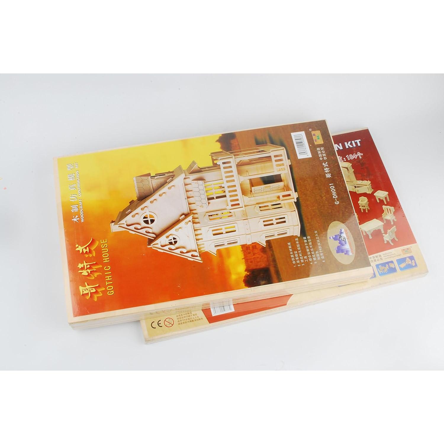 Casa de Muñecas de Madera 43 cm 2 Pisos NWFashion DIY