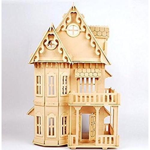 Casa de Muñecas de Madera 43 cm 2 Pisos NWFashion DIY