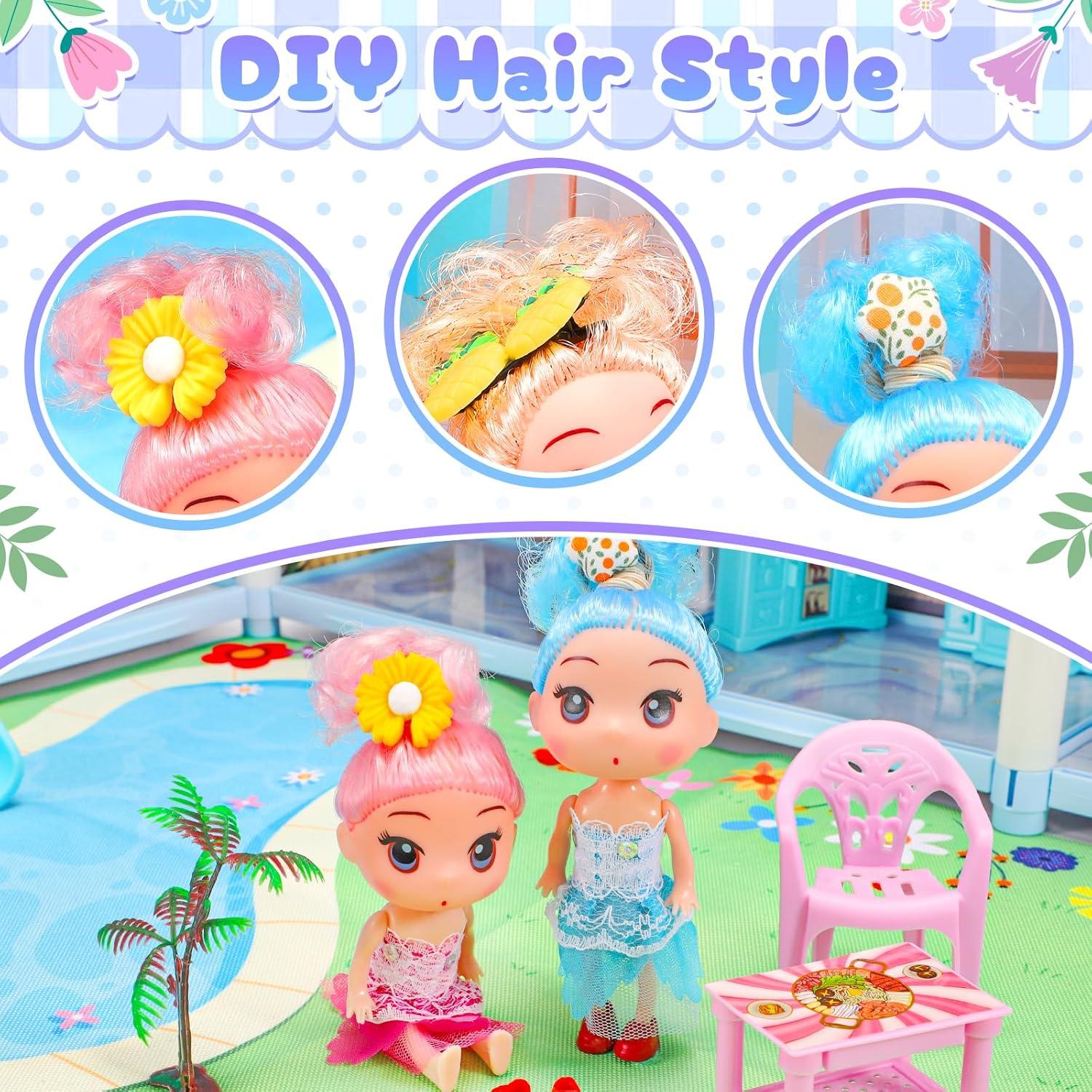 Casa de Muñecas 4 Pisos AmiDear con Muebles y Tobogán