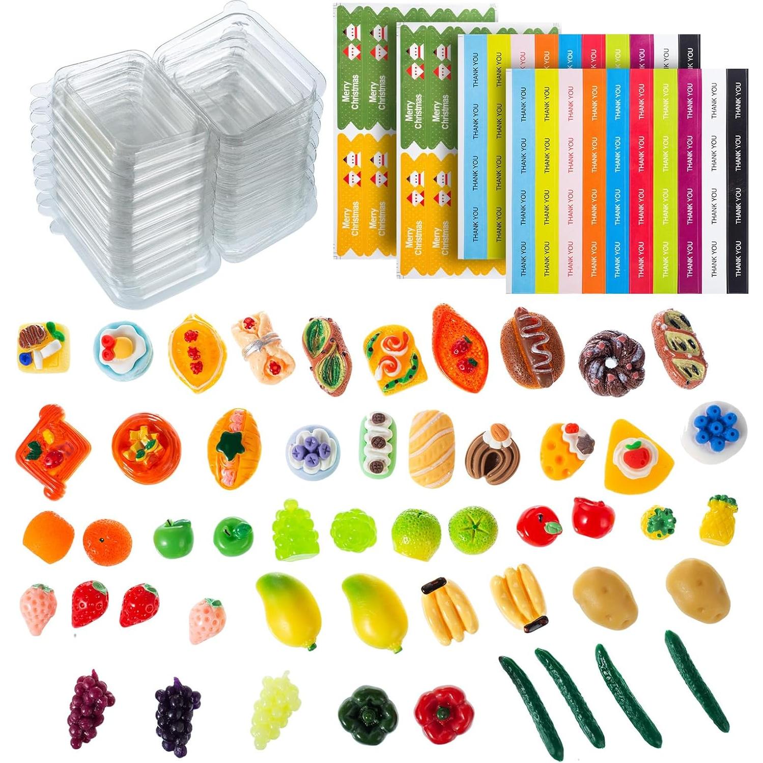 75 Piezas Miniatura Comida Casa de Muñecas WEHOO Accesorios