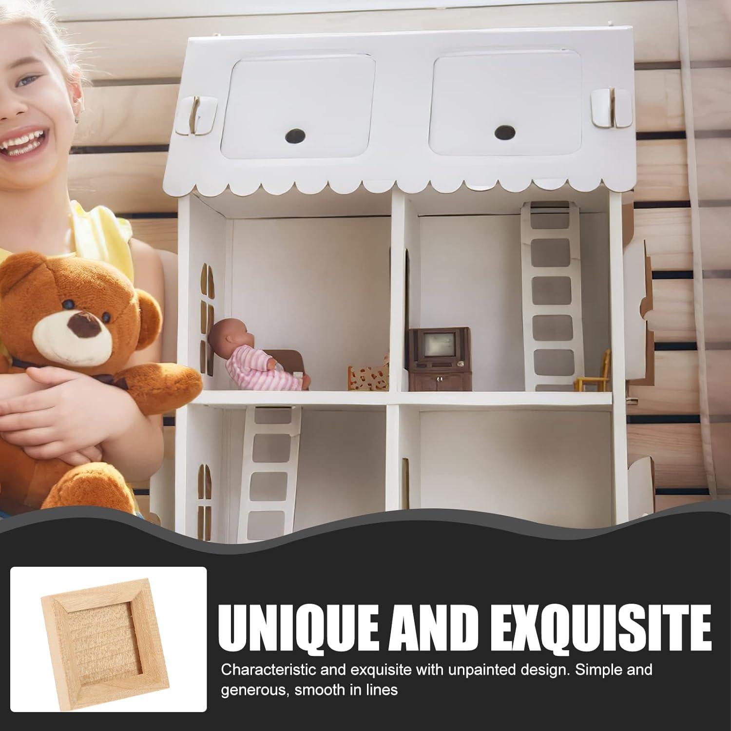 LUOZZY 6 Marcos de Foto Miniatura de Madera para Manualidades