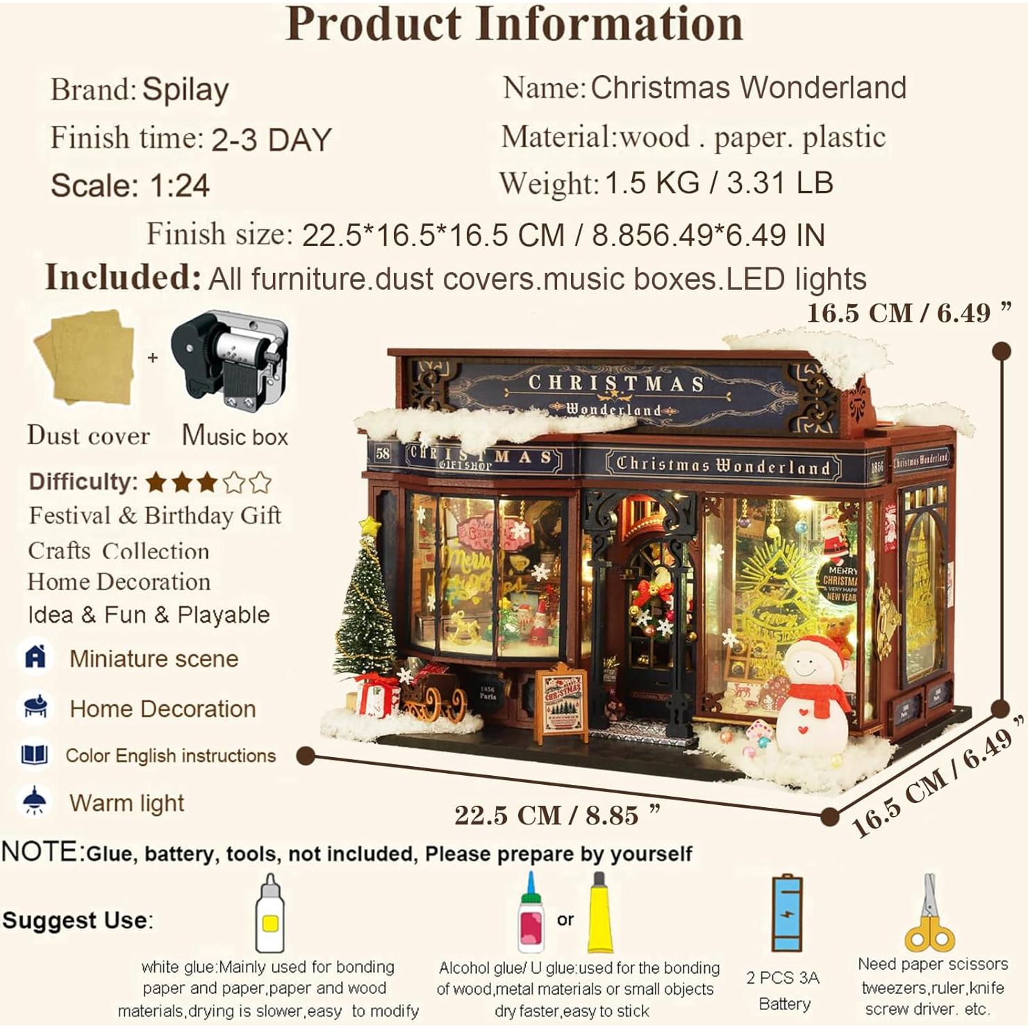 Casa de Muñecas Miniatura Spilay DIY 22.5x16.5cm con Música