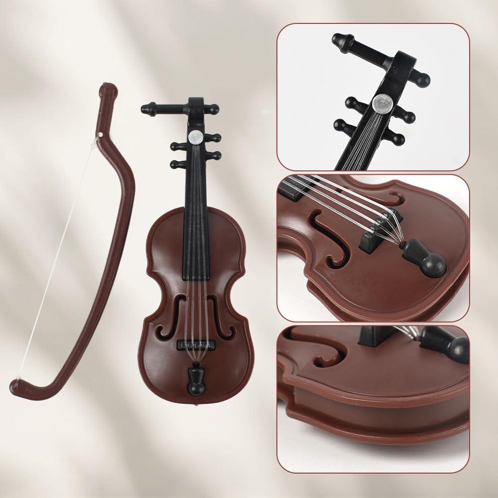 Violín Miniatura HUIANER 8,26x3,18 cm Accesorio Casa Muñecas