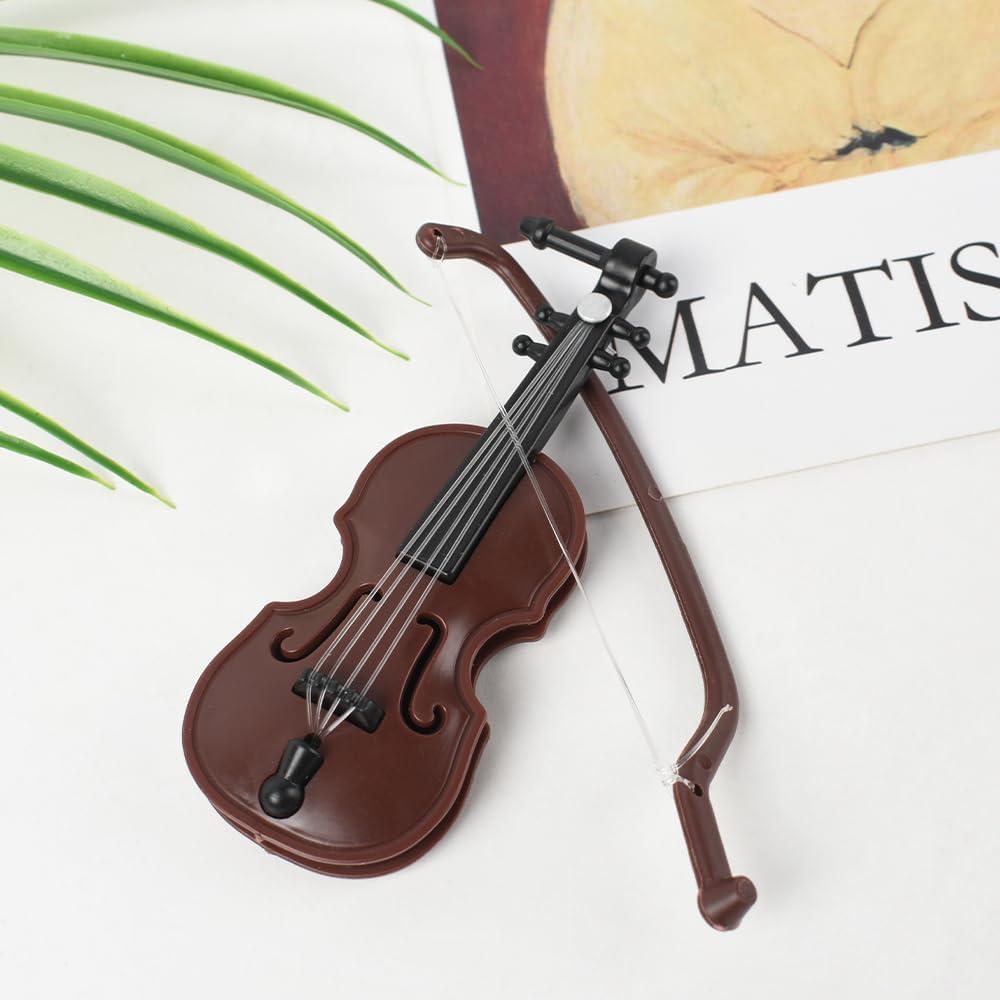 Violín Miniatura HUIANER 8,26x3,18 cm Accesorio Casa Muñecas