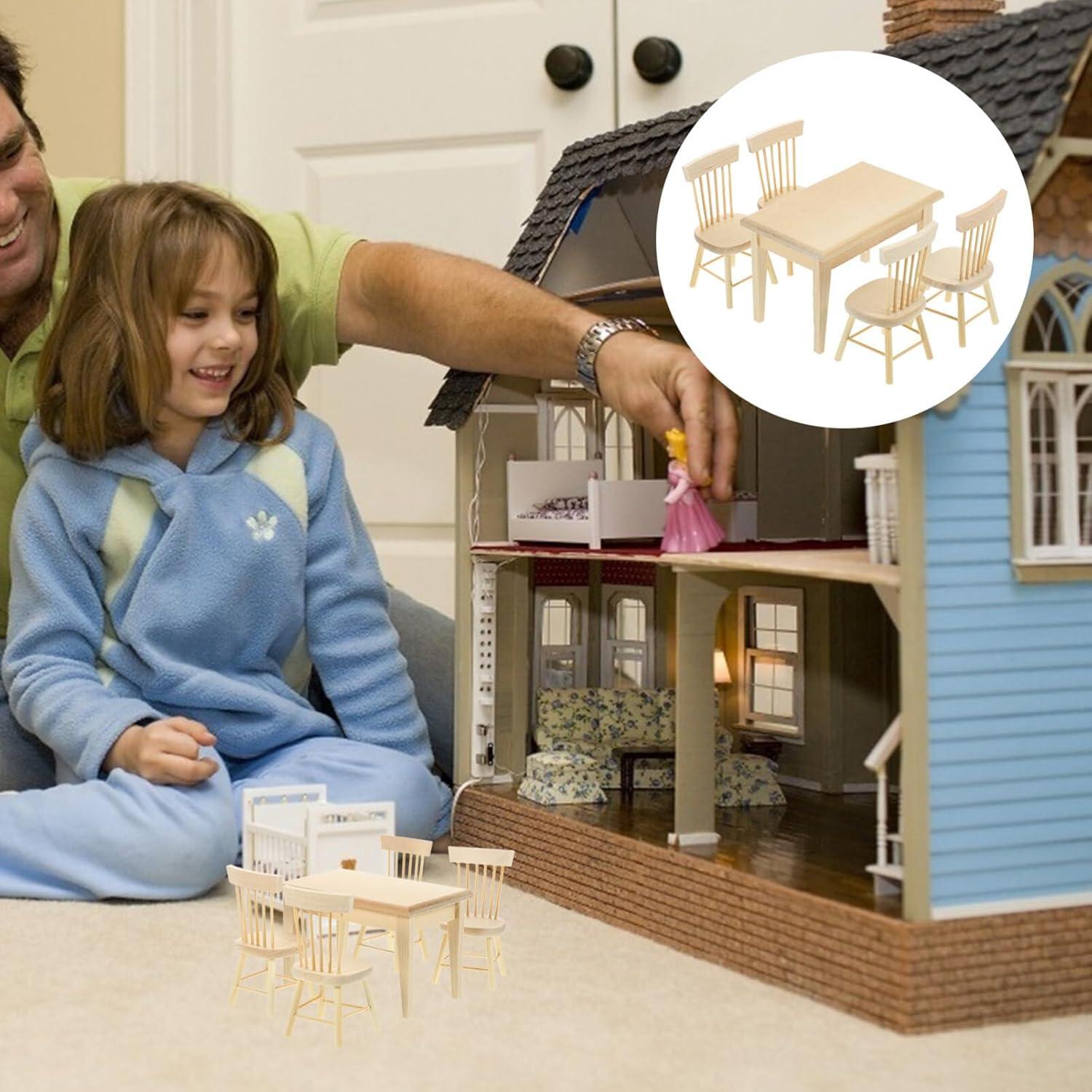 Juego de Muebles de Comedor Miniatura NUOBESTY 10x8.5cm