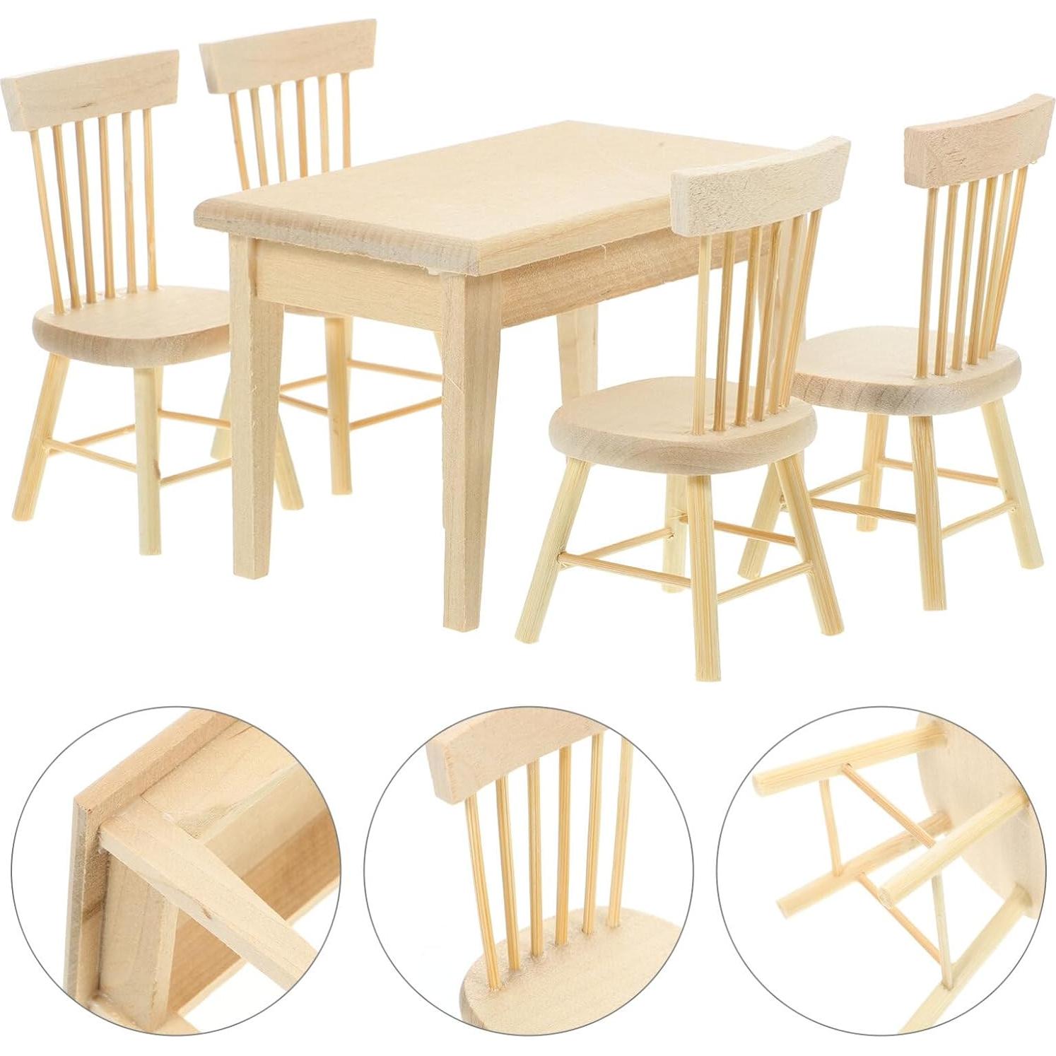 Juego de Muebles de Comedor Miniatura NUOBESTY 10x8.5cm