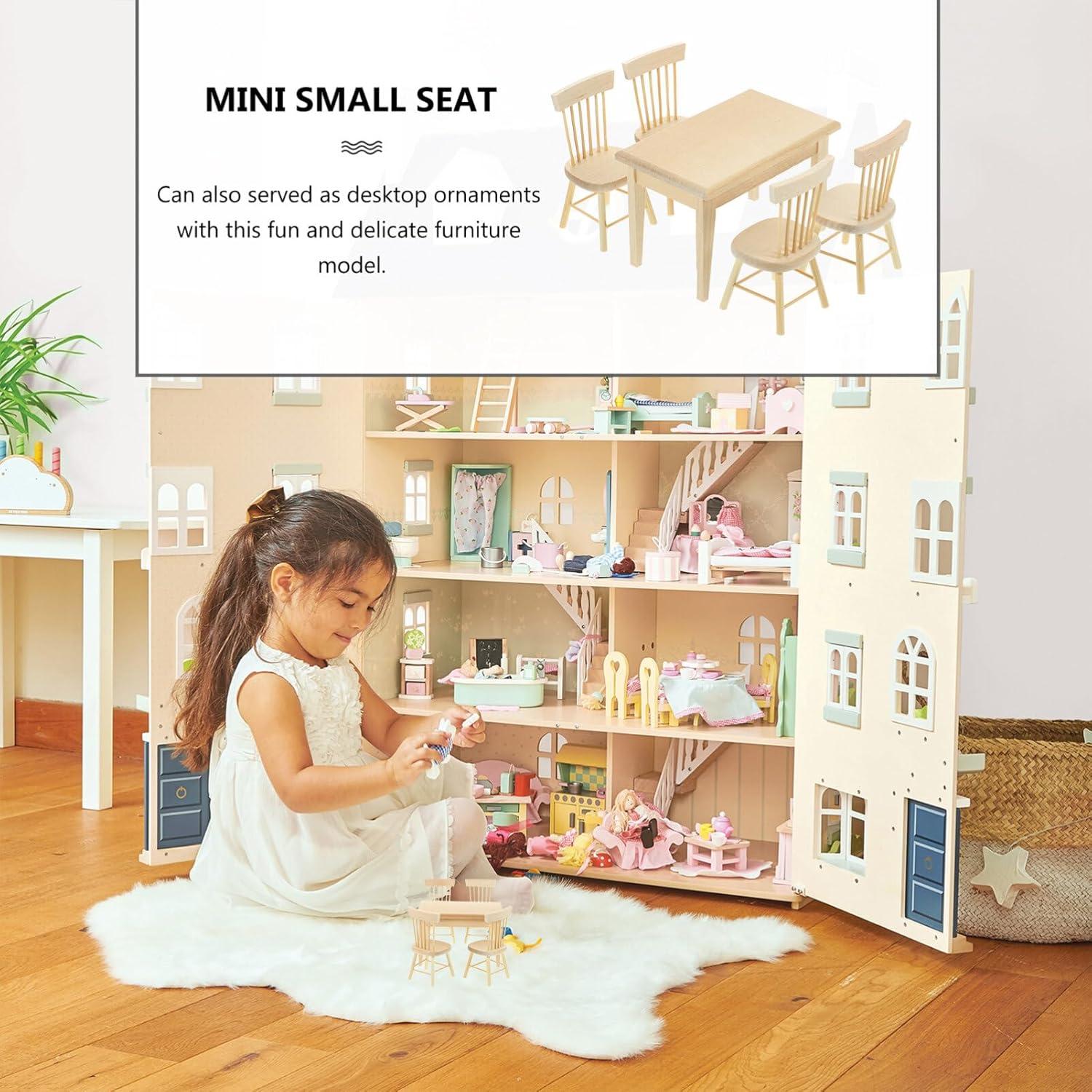 Juego de Muebles de Comedor Miniatura NUOBESTY 10x8.5cm