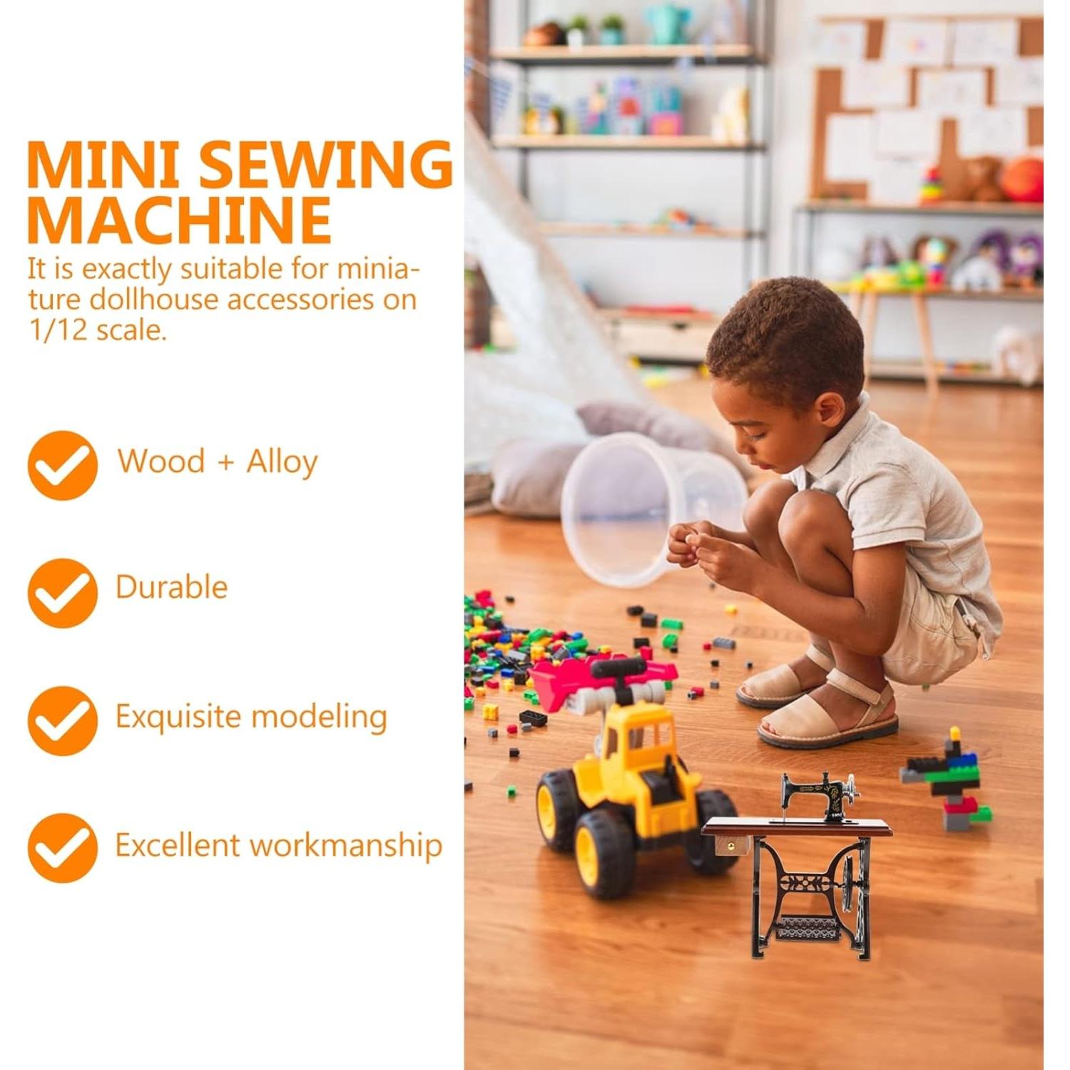 Máquina de Coser Miniatura Alipis 1:12 Juguete Decorativo