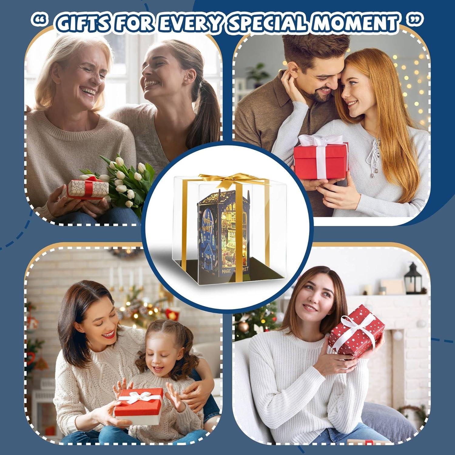 Kisoy Kit de Rincón de Libros 3D Decoración Estantería