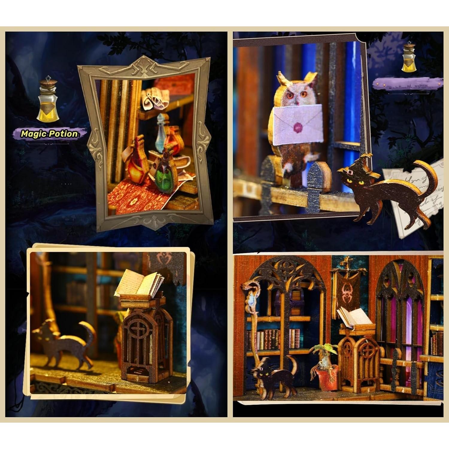 Kisoy Kit de Rincón de Libros 3D Decoración Estantería