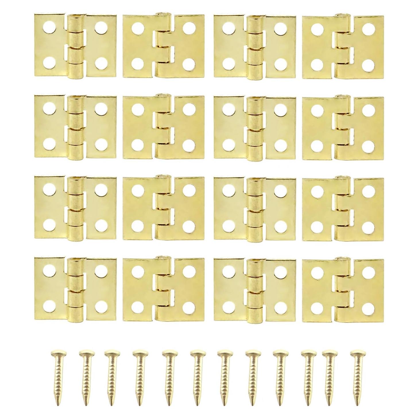 Honbay 50PCS Bisagras Miniatura Doradas para Joyería