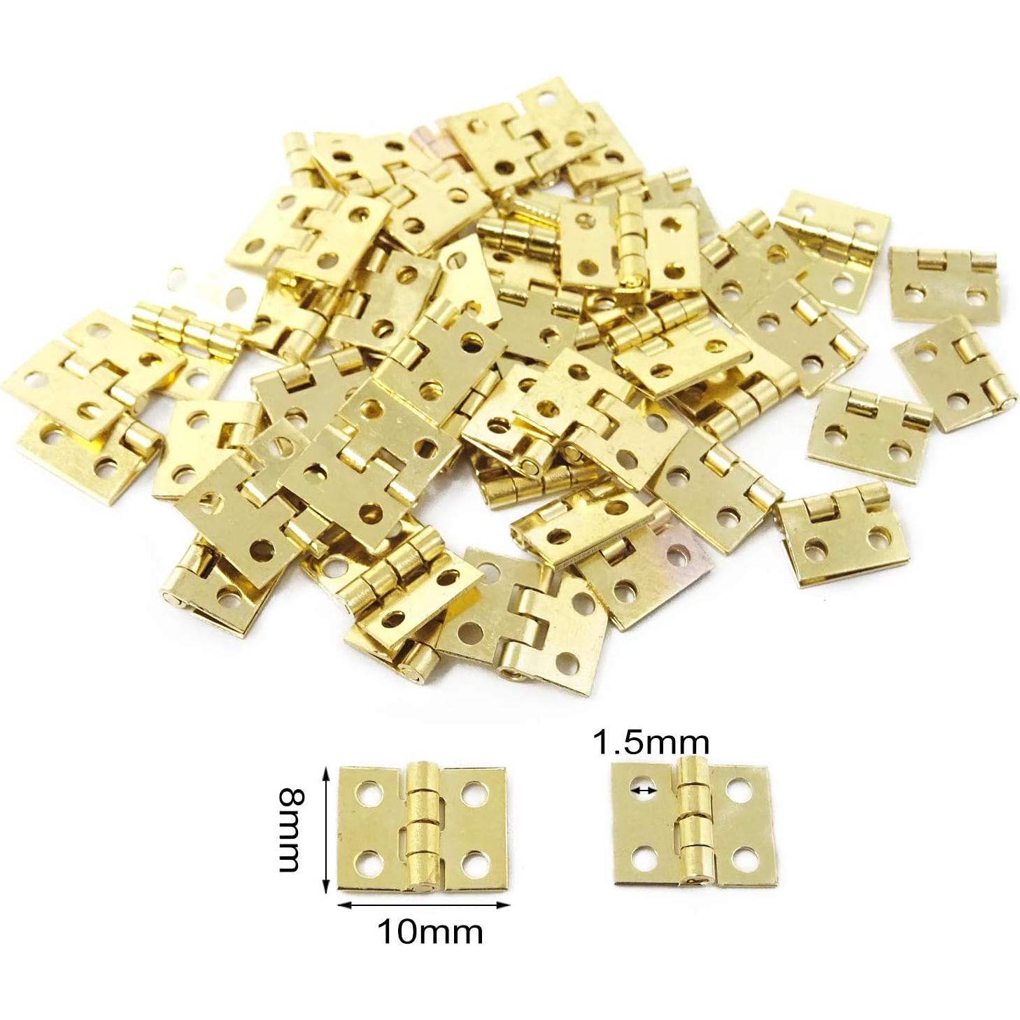 Honbay 50PCS Bisagras Miniatura Doradas para Joyería