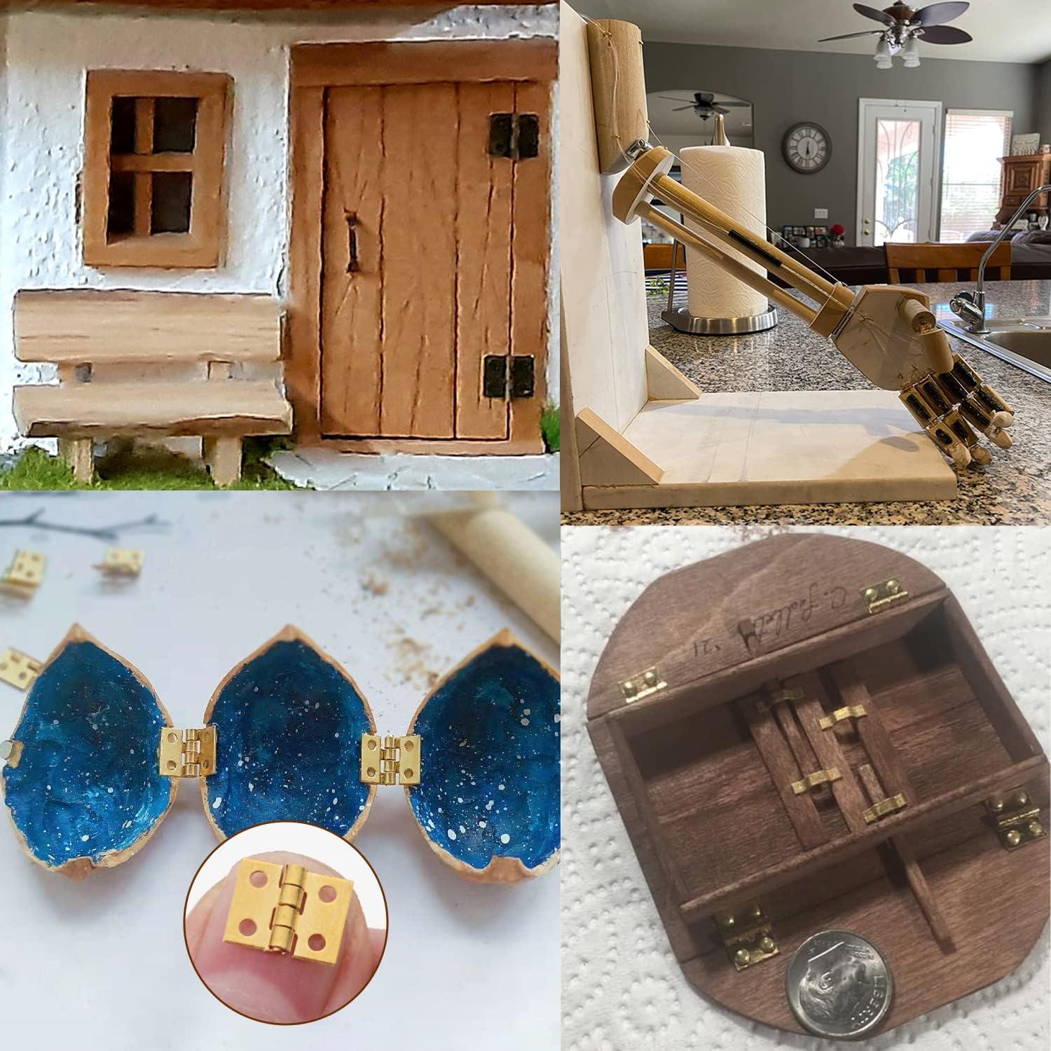 Honbay 50PCS Bisagras Miniatura Doradas para Joyería