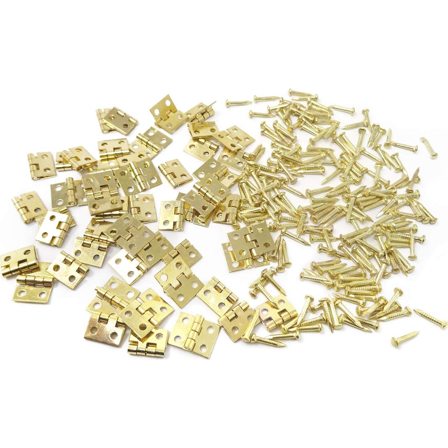 Honbay 50PCS Bisagras Miniatura Doradas para Joyería