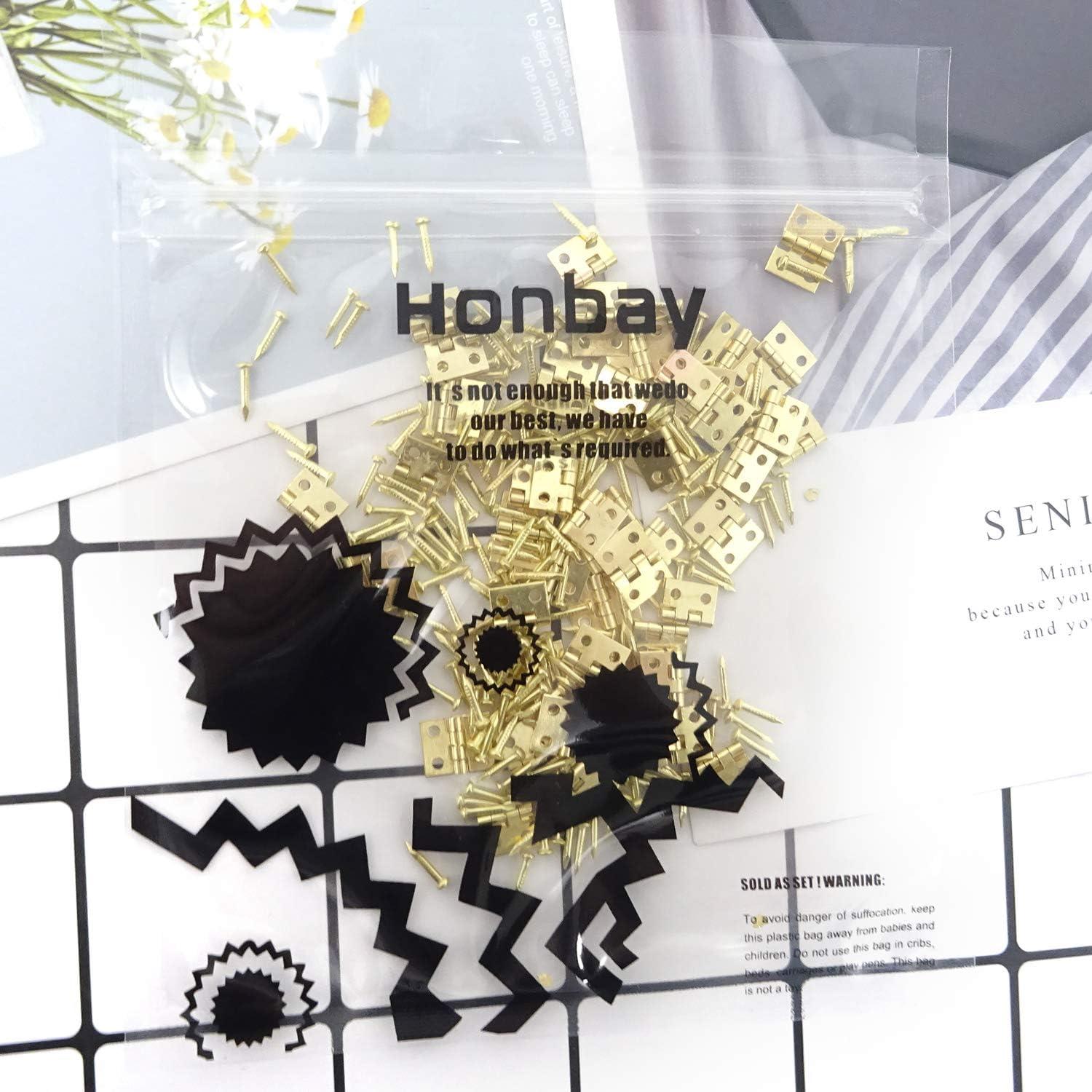 Honbay 50PCS Bisagras Miniatura Doradas para Joyería