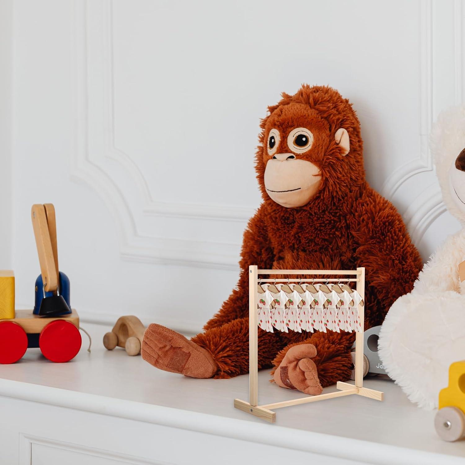 Perchero de Muñecas de Madera Operitacx 40cm Organizador