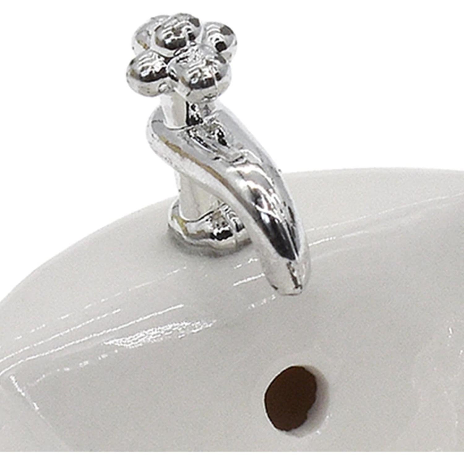 Lavabo Casa de Muñecas ZGLUZP Blanco 1:12 Redondo