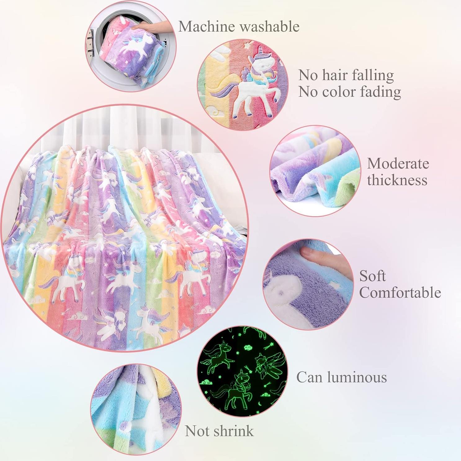 Manta Luminosa LIFEYJ Unicornio Rosa 127x152 cm