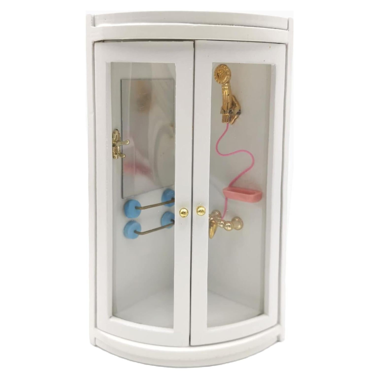 Cuarto de Ducha Miniatura 1:12 SXFSE - Baño Blanco 16.7x9.8cm