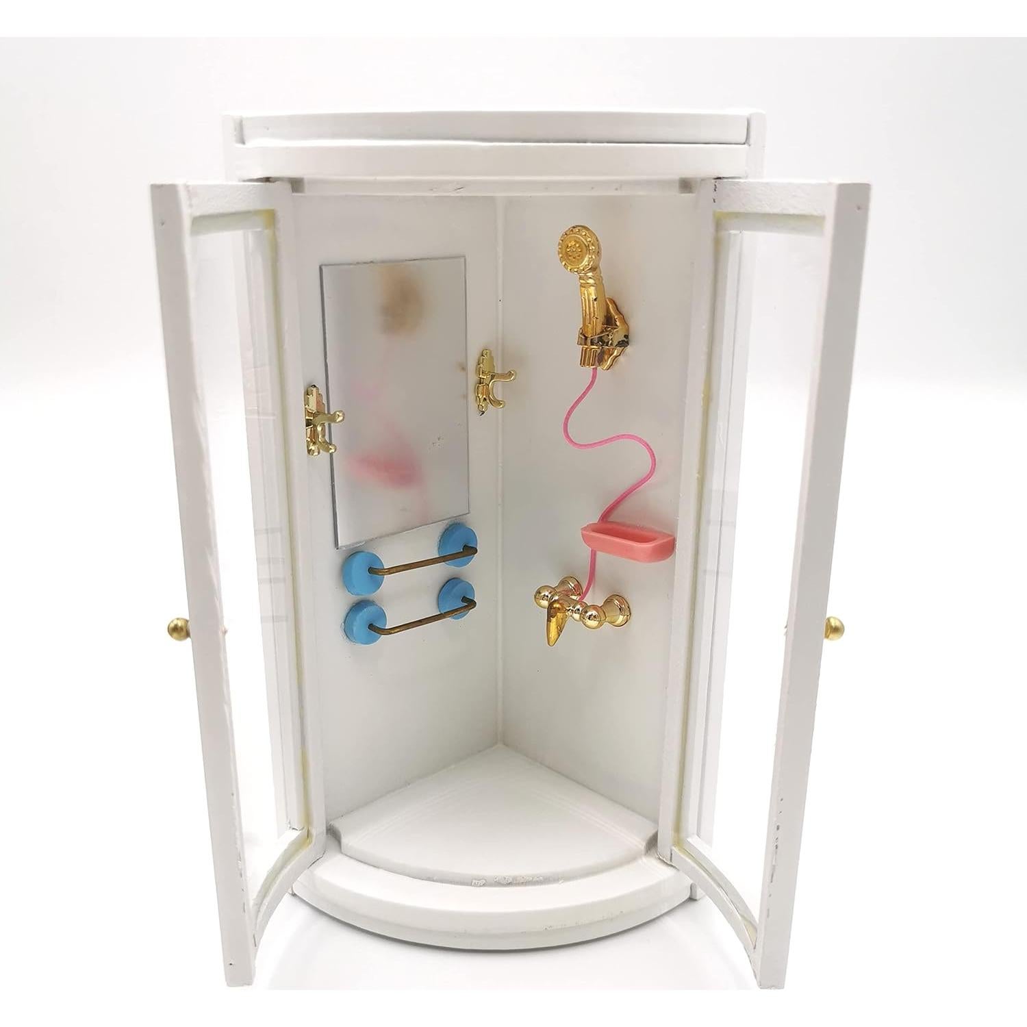 Cuarto de Ducha Miniatura 1:12 SXFSE - Baño Blanco 16.7x9.8cm