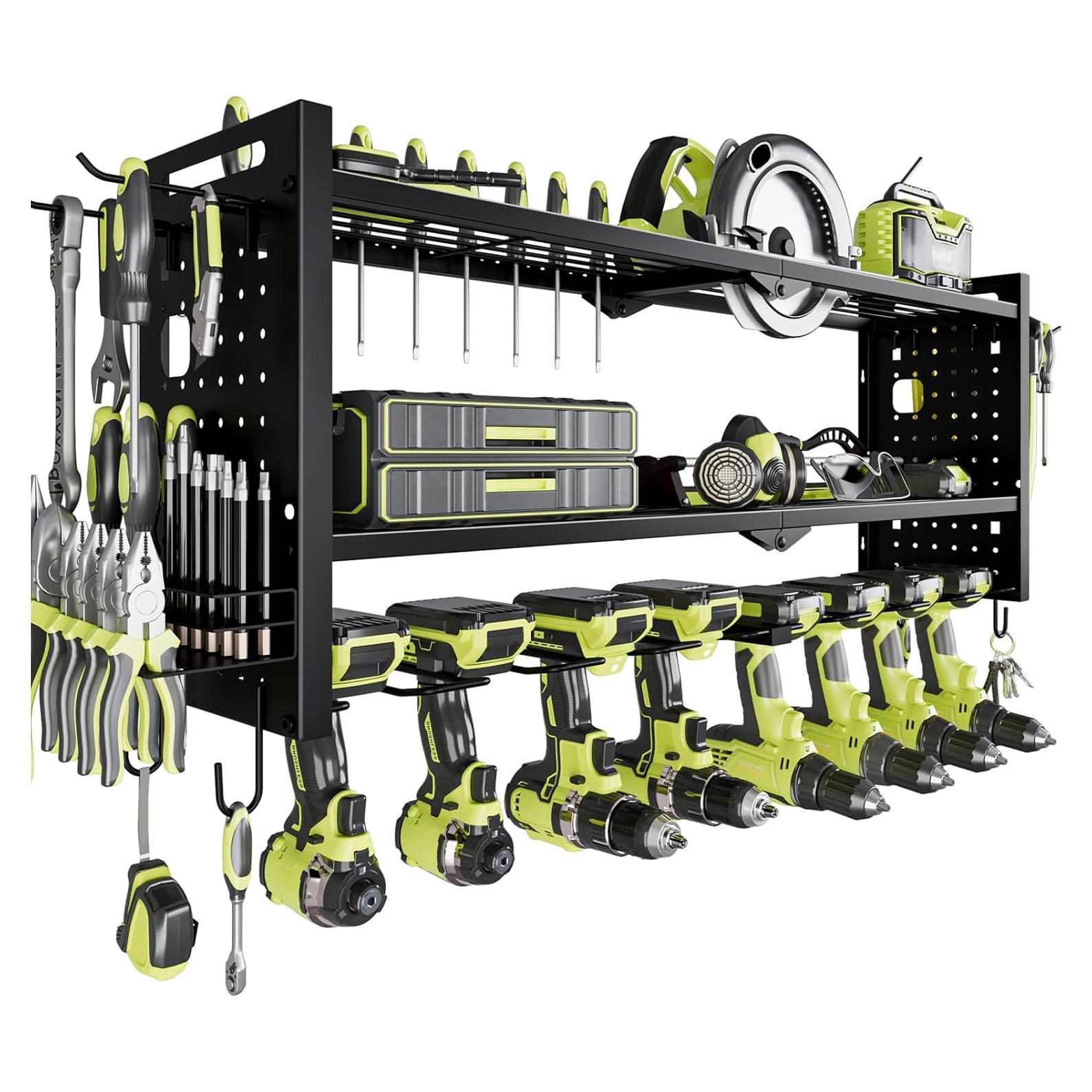 Organizador de Herramientas Montado en Pared NattyDot 3 Estantes Negro