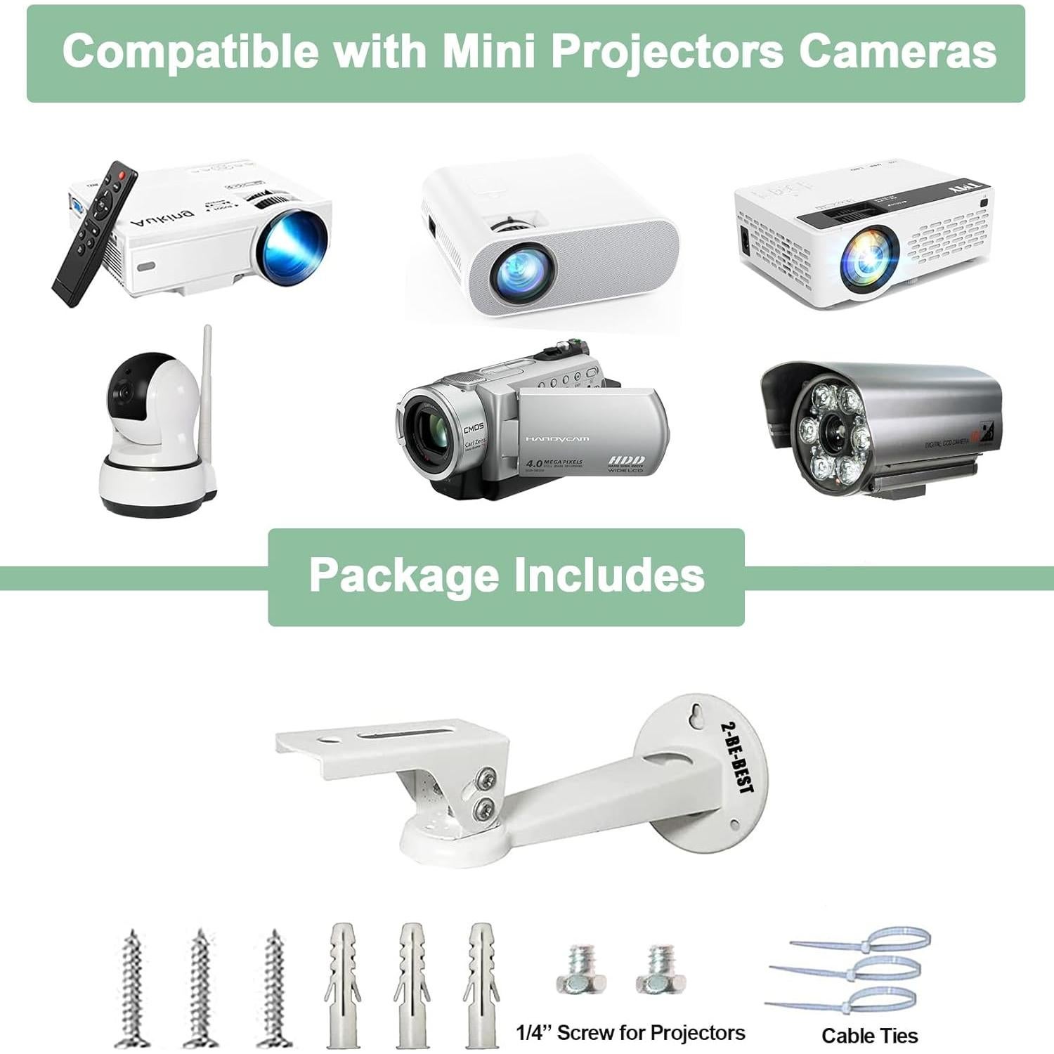 Soporte de Pared para Mini Proyector 2-Be-Best Blanco 20cm