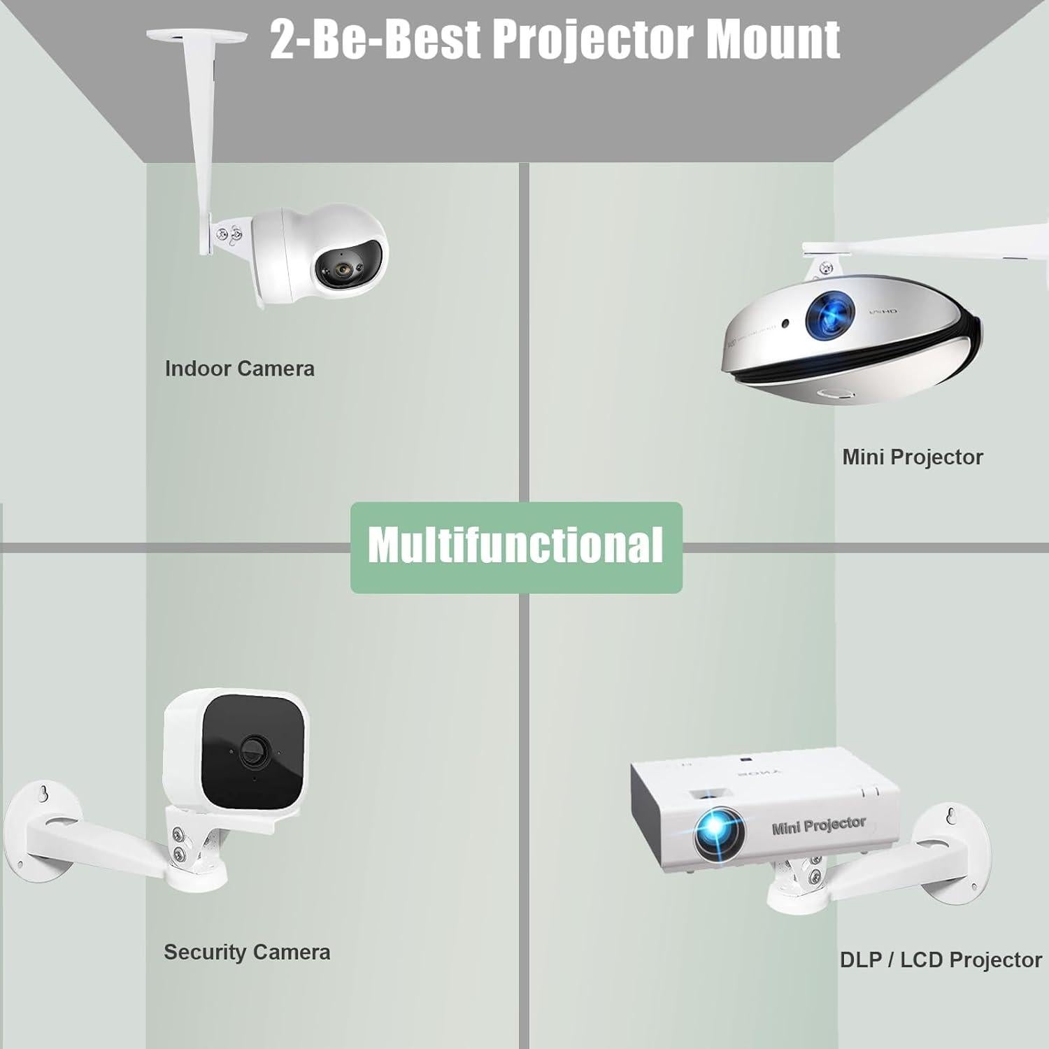 Soporte de Pared para Mini Proyector 2-Be-Best Blanco 20cm