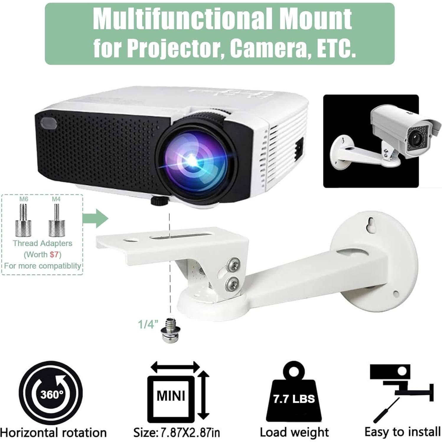 Soporte de Pared para Mini Proyector 2-Be-Best Blanco 20cm