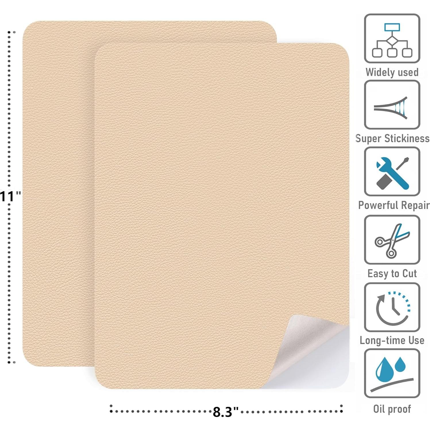 Cinta de Reparación de Cuero Autoadhesiva YAFLC 21x28 cm Beige