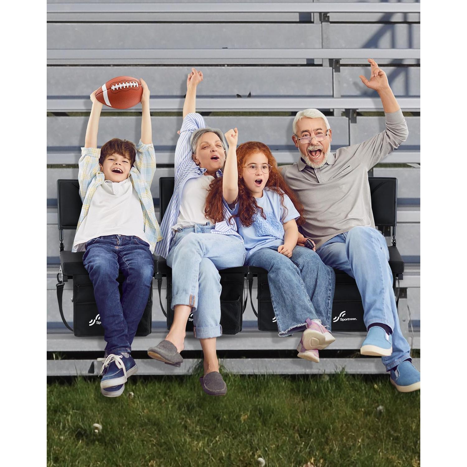 Silla Plegable Sportneer con Respaldo Ajustable y Portavasos